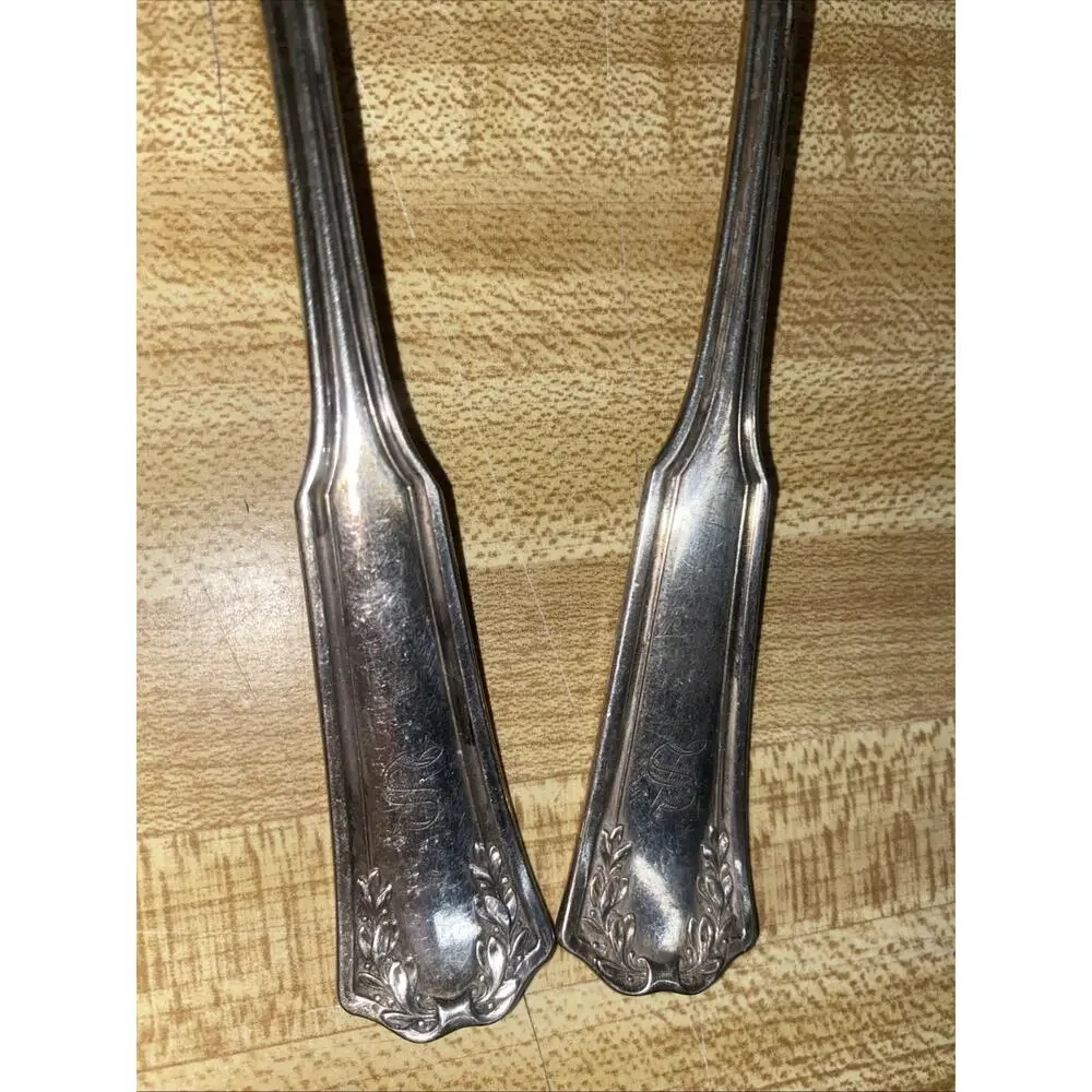 Vintage Set Of 2 RW&S SECTIONAL Silver Plate Soup Or Serving Or Gravy Spoons